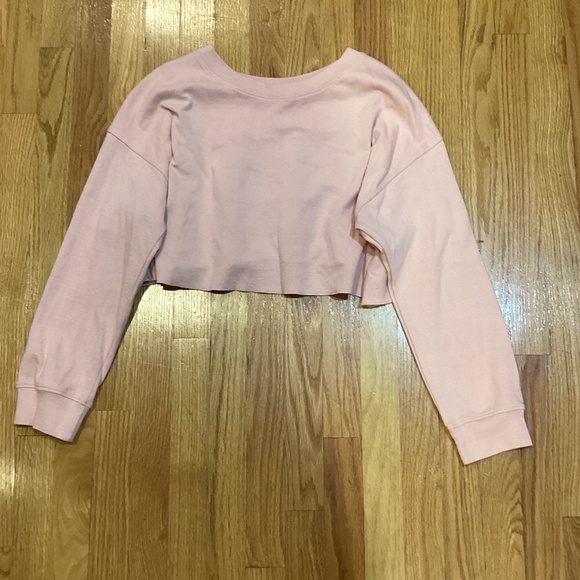Zara Tops - Cropped Light Pink Zara Sweatshirt